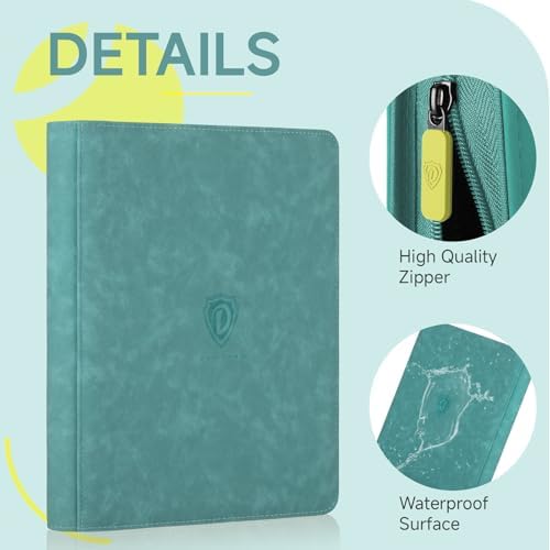 Card Binder with 1024 Cards,16 Pocket Trading Card Binder Includes 32 Page Storage Sleeves,Collection Card Album,Card Holder to Organize and Protect Cards,Green - Image 2