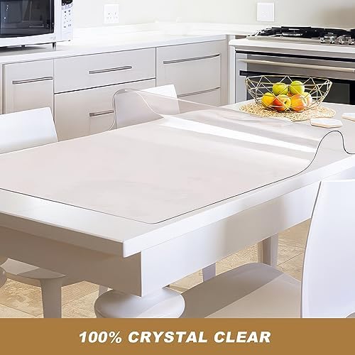 Vicwe Clear Table Cover Protector, 42x72 Inch Single-Sided Frosted Desk Mat - Image 2