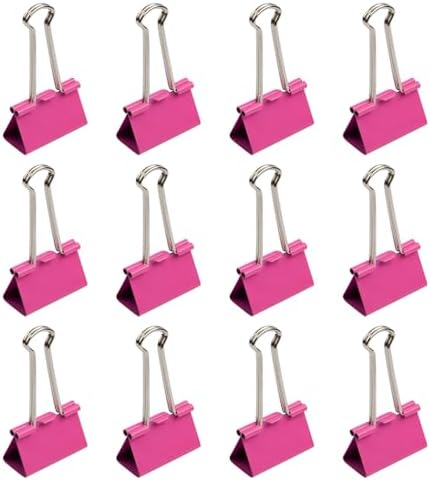 JAM PAPER Colorful Binder Clips - Large - 1 1/2 Inch (41 mm) - Pink Binderclips - 12/Pack - Image 3