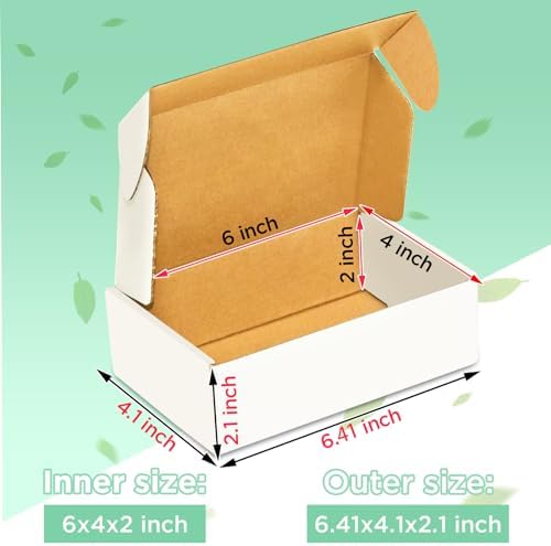 50 pack Small Shipping Box,6x4x2''Corrugated Mailer,YUNSY-BOX Cardboard Box - Image 2