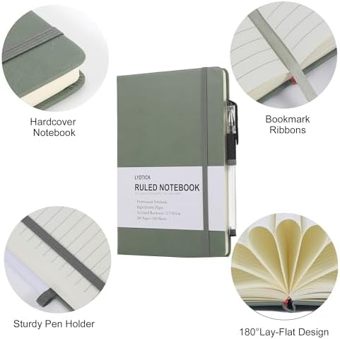 20 Pack Journals for Writing College Ruled Notebooks Journal in Bulk, Hardcover Notebooks (200Pages) for Note Talking, Lined Bullet Journals for Home School Office, 5.7"x8.4", Olive Green - Image 3
