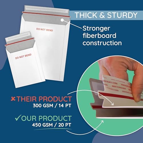 Blue Summit Supplies 50 6.25" x 8.25" Rigid Mailers, Self Seal, Do Not Bend - Image 5