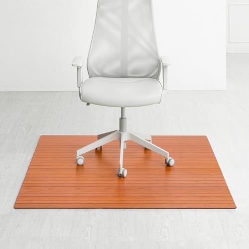 Anji Mountain 52" x 48" Bamboo Office Chair Mat for Carpet & Hardwood Floor by AnjiMountain