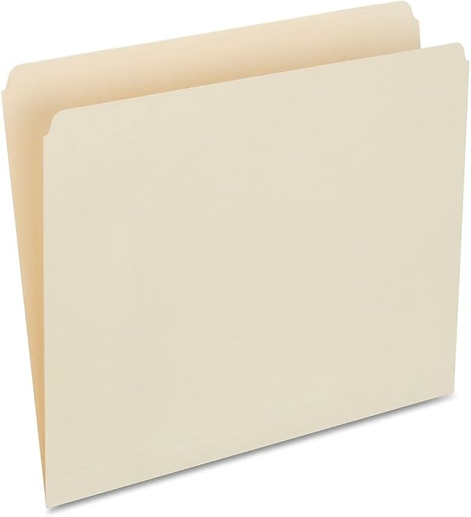 Staples Single‑Tab File Folders, Letter Size, Manila, Durable Paper Stock, 100/Box by Staples