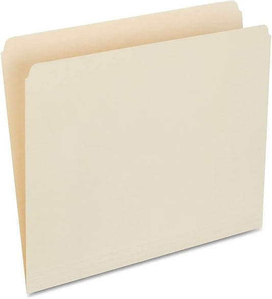 Staples Single‑Tab File Folders, Letter Size, Manila, Durable Paper Stock, 100/Box by Staples