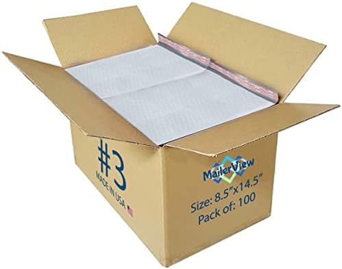 Bubble Mailers 8.5x14.5, Self Seal Poly Padded Envelopes #3, 100 Pack Bulk by MAILERVIEW