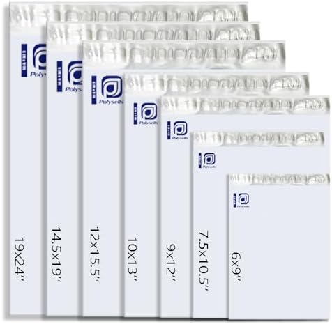 POLYSELLS 100 pcs 7.5x10.5 Inches White x Silver Poly Mailers Shipping Envelopes, Strong Adhesive Sealing, Waterproof, and Tear-resistant Postal Mailing Bags for Clothing, Books, and Accessories - Image 2