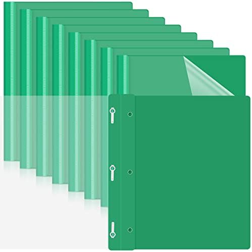 Teling 48 Pcs Clear Front Report Covers with 3 Prong Fasteners, Green by Teling