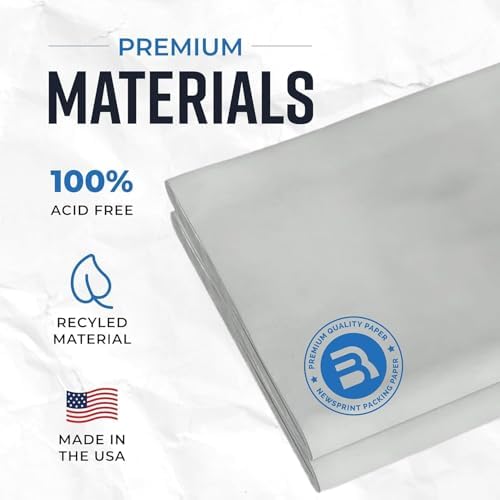 Bryco Goods Newsprint Packing Paper Sheets for Moving - 1.5lb - 50 Sheets of Newspaper Paper - Wrapping and Protecting Fragile Items, Box Filler, Shipping Supplies - 27" x 17" - Made in the USA - Image 3