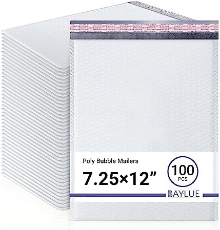 Bubble Mailers 7.25x12, Self Seal Poly Padded Envelopes #1, 100 Pack Bulk by BAYLUE