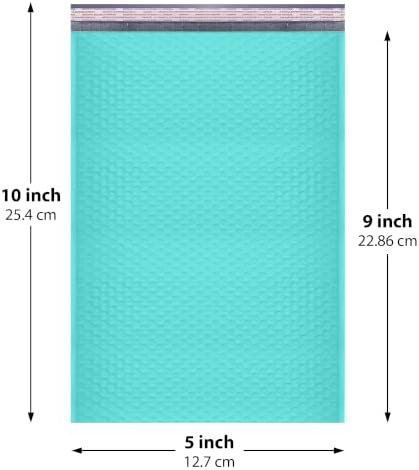 Teal Bubble Mailers 5x10, Self Seal Poly Padded Envelopes #00, 250 Pack - Image 2