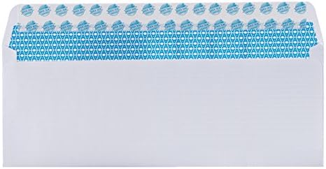 Aimoh #10 Security Self-Seal Envelopes - 1 Case - 5 Packs - 2500 Envelopes, Windowless, Security Tint Pattern, Quick-Seal Closure - EnveGuard - Size 4-1/8 x 9-1/2 Inches - White - 24 LB (34010-CS) - Image 6