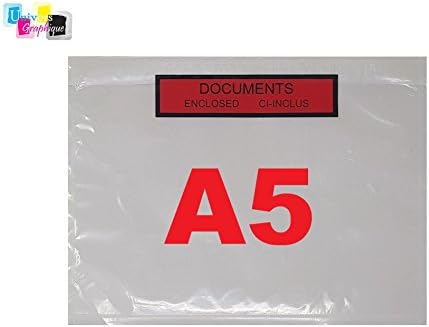 Sleeves 500 Briefcase herein A5 (A4 Sheet Folded in Two) Printed Transparent Adhesive C5 225 x 165 mm - Image 5
