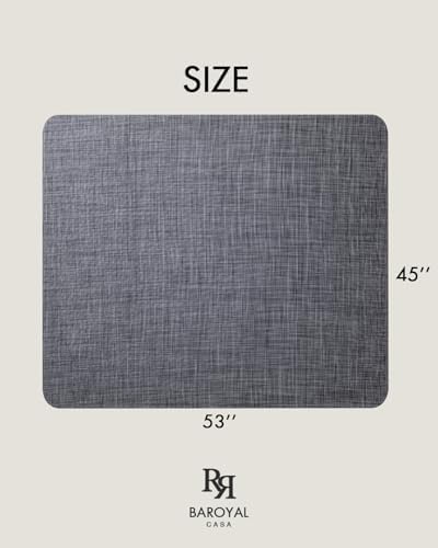 Baroyal Office Chair Mat for Hardwood Floor Under Desk Computer Rolling Chair Mat for Wood/Tile Floor Non-Slip Heavy Duty Desk Rug PVC Plastic Hard Floor Protector 45"x 53" (Cool Grey) - Image 6