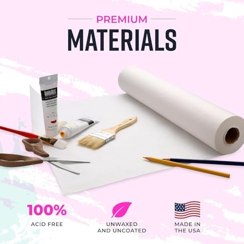 Bryco Goods 48" x 2400" (200') White Kraft Paper Roll - Made in USA - Craft Paper for Bulletin Board Art Table Covering Drawing Gift Wrapping Bouquet Packing Parcel 80GSM - Image 3