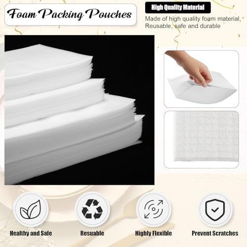 Frienda 120 Pcs Moving Dishes Packing Kit 30 Foam Sheets 90 Pcs 6-Size Plate Sleeves Protective Cushion Pouches for Shipping, Storing Glassware, China & Dinnerware - Image 3