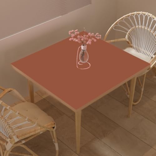 Faux Leather Table Cover,1.8mm Thick,42x42 Inch Table Protector,Table Protector for Dining Room Table,Dining Table Cover,Dining Table Protector Rectangle(Brown+Gray,42x42) by Zinkooat