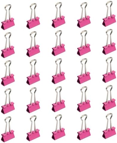 JAM PAPER Colorful Binder Clips - Small - 3/4 Inch (19 mm) - Pink Binderclips - 25/Pack - Image 3