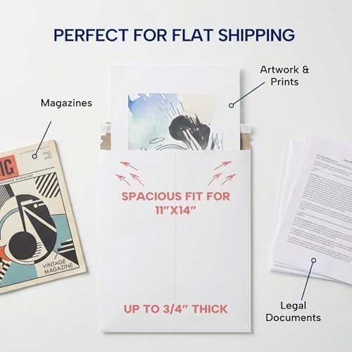 BOX USA Rigid Mailers 12.75 x 15 (100-Pack) - Cardboard Mailer Envelopes for Photos, Artwork, Certificates - Stay Flat - Image 3