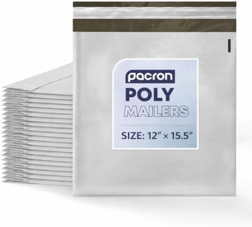 Poly Mailers 12x15.5, 200-Pack Waterproof Self-Seal Tear-Resistant by Pacron
