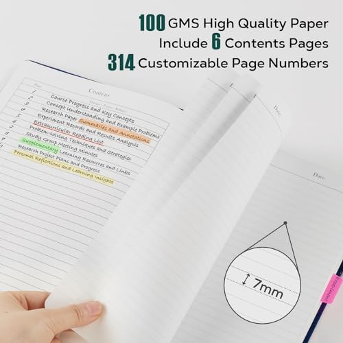 FOCUS DAY Hardcover Notebook Journal, B5 Lined Daily Journal College Ruled Notebook for Women Men, 320 Pages Large Writing Journal Notebook for School Work, Dark Green Leather Notebook, 7.1'' X 10'' - Image 4