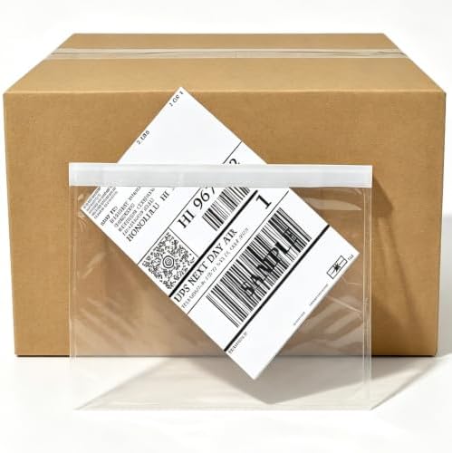 BESTEASY Packing List Pouches, Clear Adhesive Top Loading Packing List/Shipping Label Envelopes - 200 Packs (7.5 x 5.5) by BESTEASYLABELPRINTER