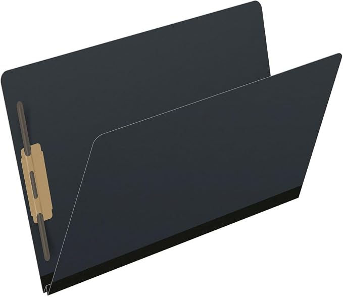 Ecom Folders End Tab Pressboard File Folders | Legal Size 25 Pt Stock with 2" Tyvek Expansion | Full Cut Tabs for Medical Charts, Legal Documents & Office Records | Black, Box of 25 - Image 2
