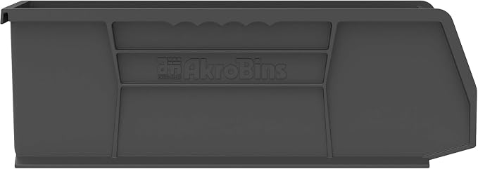 Akro-Mils 30234 AkroBins Plastic Storage Bins, 15"x5"x5", Black, 12-Pack | Space-Saving Stackable Bins for Garage, Pantry, Craft Organization - Image 6