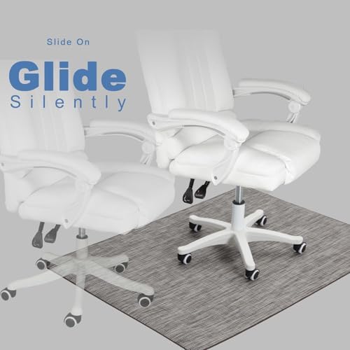 Chair Mat for Hardwood & Tile Floor, 47" x 52" Heavy Duty Office Chair Mat for Rolling Chairs, Anti Slip, Non-Curve, Floor Protector for Home Office, Heathered Gray - Image 6