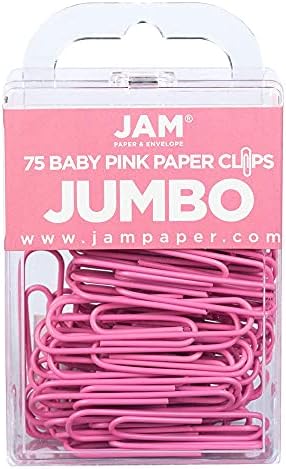 JAM Paper Colorful Jumbo Paper Clips - Large 2 Inch - Pink Paperclips - 75/Pack by JAMPaper
