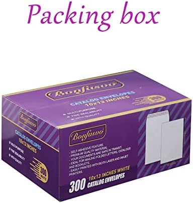 Bonfasvo 300 Pack 10x13 White Catalog Envelopes Peel & Seal Security Mailing Envelopes 120GSM Kraft Paper self Seal Envelopes for Invitations Papers Photos Documents Pictures Papers Files - Image 5