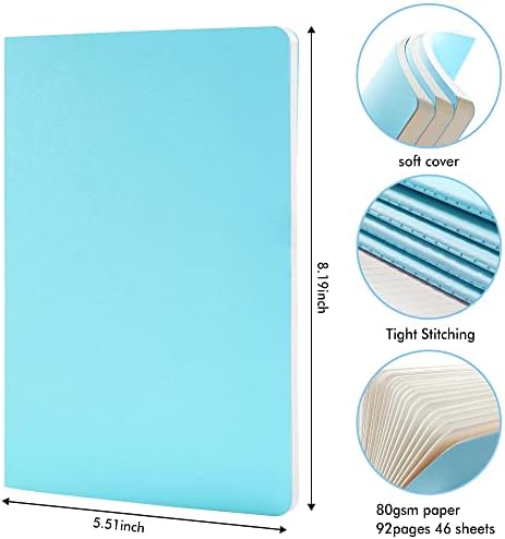36 Pack Soft Cover Journal Bulk, Feela Lined Blank Travel Journal for Women Men Writing, Notebooks College Ruled for Work, Note Taking Notebook School Business Supplies, 8.2” x 5.5”, A5, Light Blue - Image 2