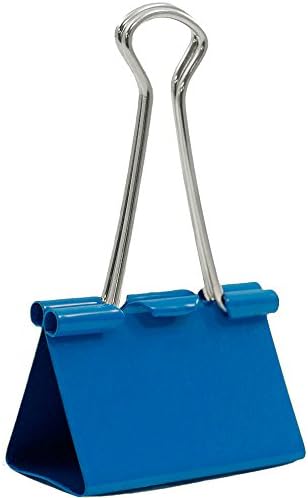 JAM PAPER Colorful Binder Clips - Large - 1 1/2 Inch (41 mm) - Blue Binderclips - 12/Pack - Image 3