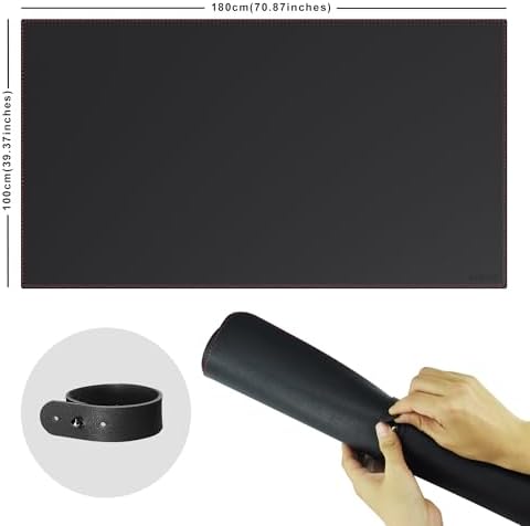 ZORESYN PU Leather Office Desk Pad 70.9x39.4 Inch, Black - Image 2