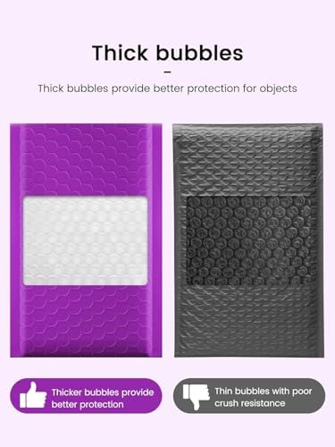 GSSUSA Purple Bubble Mailers 8.5x12" 500 Pack Padded Envelopes Self Seal - Image 4