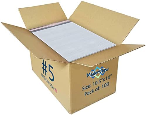 Bubble Mailers 10.5x16, Self Seal Poly Padded Envelopes #5, 100 Pack Bulk by MAILERVIEW