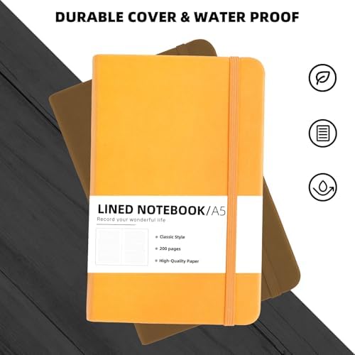 10 Packs A5 Hardcover Journal Notebooks 5.5 x 8.3 In, Lined Journals Bulk for Writing, Notebooks Bulk 200 Pages，10 Colors Classic Ruled Notebook for Work/Travel/College/Note Taking (10packs , 10 Colors) - Image 5