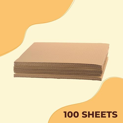 The Boxery Corrugated Cardboard Sheets 12.75''x18.75'' - (1/8" Thick) | 100 Sheets | Brown | Insert Pads, Frame Backing, DIY Projects, Arts and Crafts, Dividers, Mailing, Packing Protection - Image 2