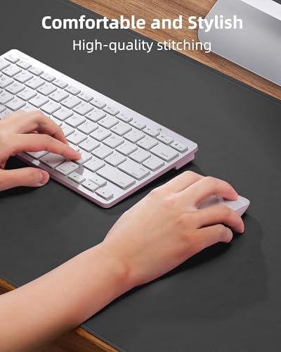 Leather Desk Pad Protector, Large Mouse Pad and Non-Slip Desk Cover, Waterproof PU Leather Blotter Mat for Office and Home (Dark Grey, 36" x 17") - Image 3