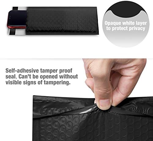 Fuxury Bubble Mailers 4x8 Inch 50 Pack Black Padded Envelopes Usable 4x7" - Image 3
