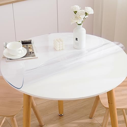 54 Inch Round Clear Table Cover Protector, 2mm Thick Round Clear Table Protector for Dining Room Table, Waterproof Round Plastic Vinyl Table Pad - Image 5