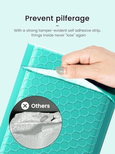 GSSUSA Large Bubble Mailers 10.5x16 Inch 250 Pack Teal Padded Envelopes, Strong Adhesion Bubble Mailer Self-Seal Bubble Envelopes for Mailing Clothes,Magazines - Image 5