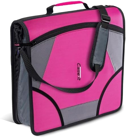 Case-it School Zipper Binder | 4-Inch D-Rings | 800-Sheet | D-186 Magenta by Case-it
