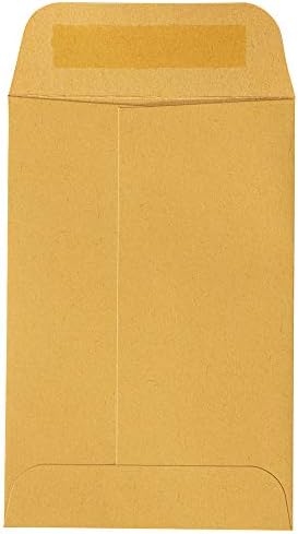 JAM PAPER #4 Coin Business Commercial Envelopes with Peel and Seal Closure - 3 x 4 1/2 - Brown Kraft Manila - Bulk 500/Carton - Image 4