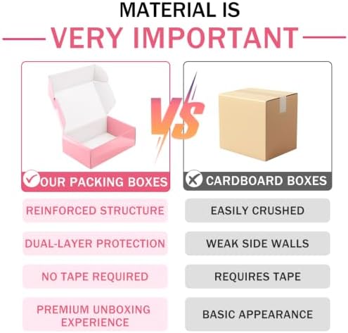 50 Pack Pink Shipping Boxes, 7x5x2" Cardboard Mailing Boxes for Shipping Small Business, Bulk Packaging Boxes - Image 6