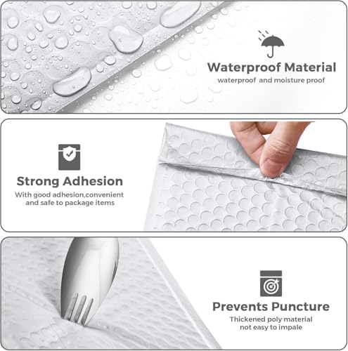 METRONIC Bubble Mailers 8.5x12" Padded Envelopes White 25 Pack Self Seal - Image 4