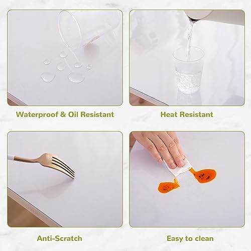 48 Inch Round Clear Table Cover Protector, Clear Round Protector for Dining Room Table, 1.5mm Thick Waterproof Round Plastic Vinyl Table Pad - Image 5