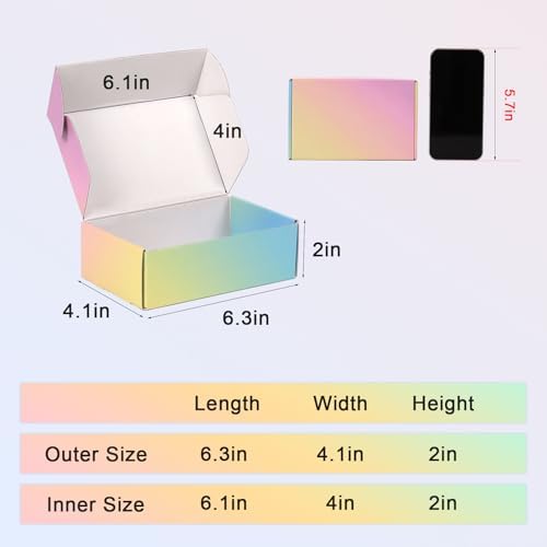 6x4x2 Shipping Boxes Small, 45 Pack Colorful Corrugated Cardboard Mailer Box for Small Business, Mailing, Packaging - Image 2