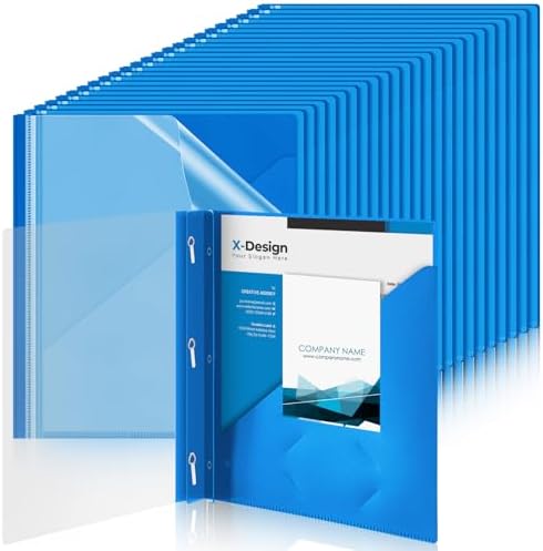 Teling 72 Pcs Report Covers with 3 Prongs for 8.5'' x 11'' Paper (Blue) by Teling
