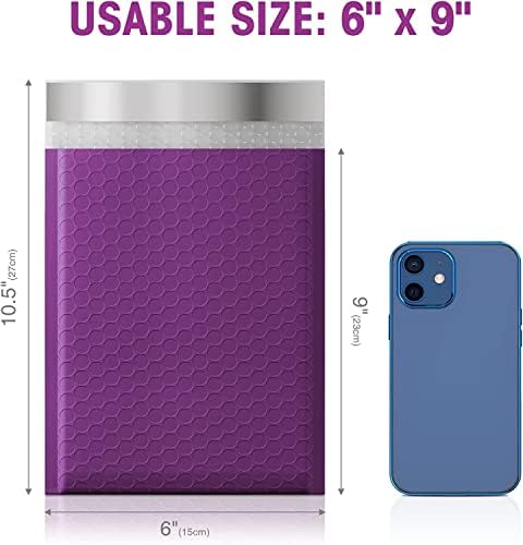 Metronic 6x10" Bubble Mailers 100 Pack Self-Seal Padded Envelopes Violet - Image 2